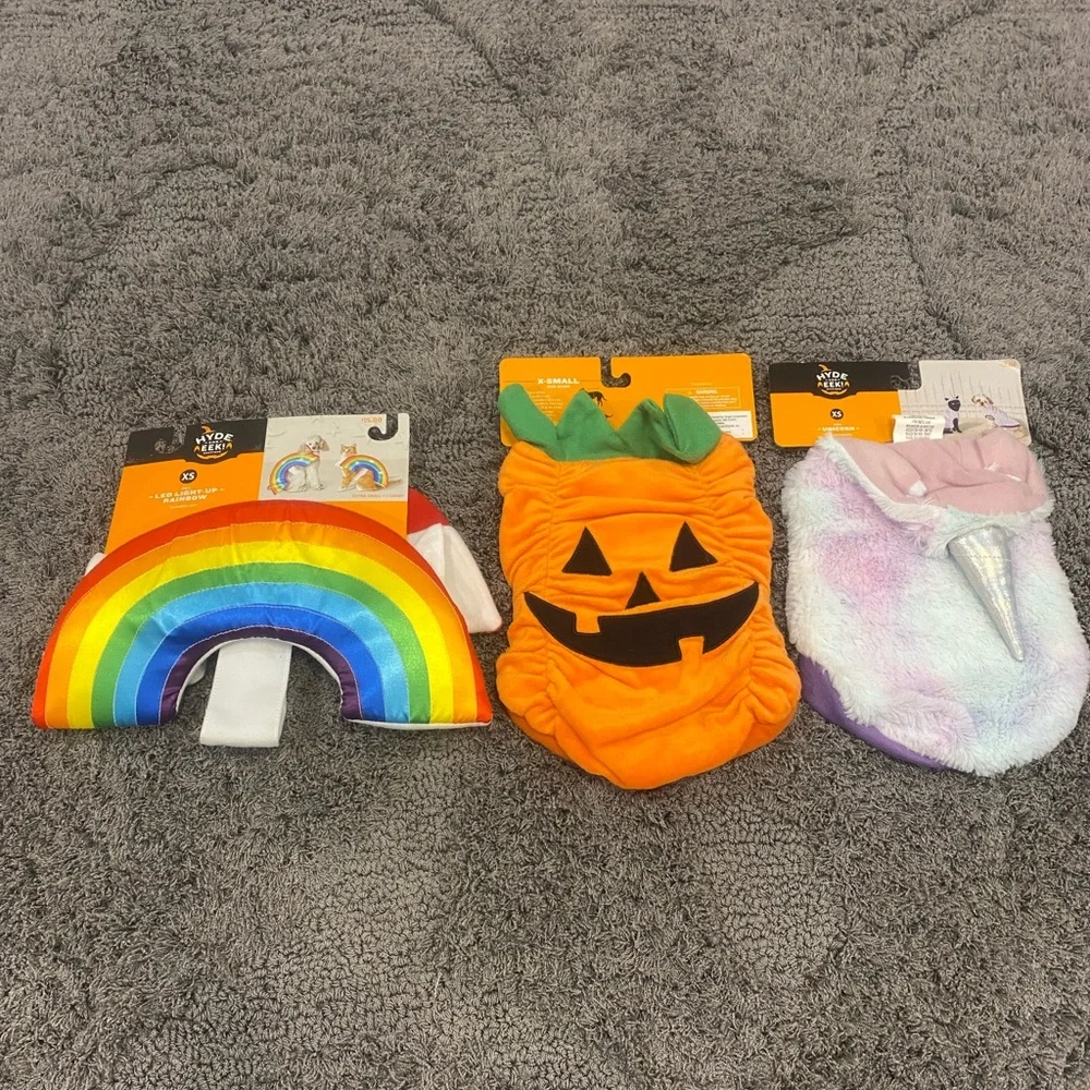 Dog or cat Rainbow, Pumpkin & Unicorn Costume Set - Multicolor